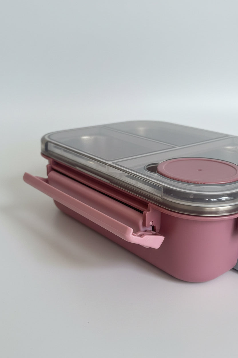 Leak Proof- 3- Compartment Stainless Steel Lunchbox