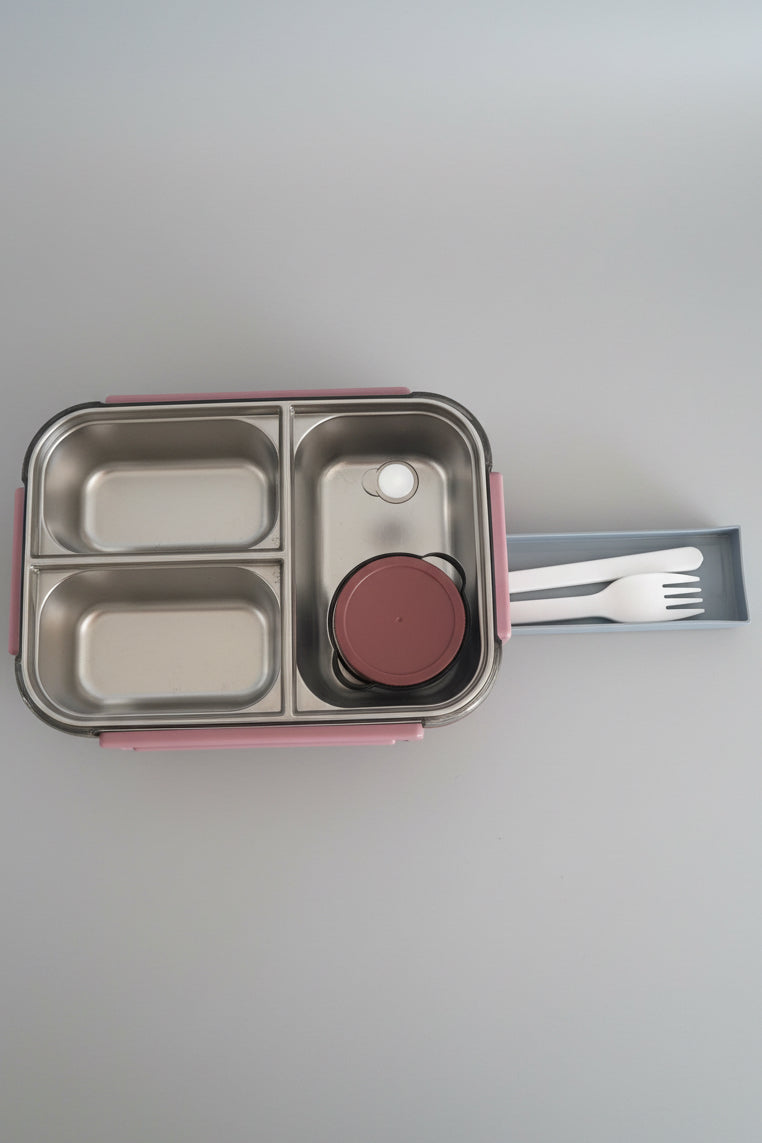 Leak Proof- 3- Compartment Stainless Steel Lunchbox