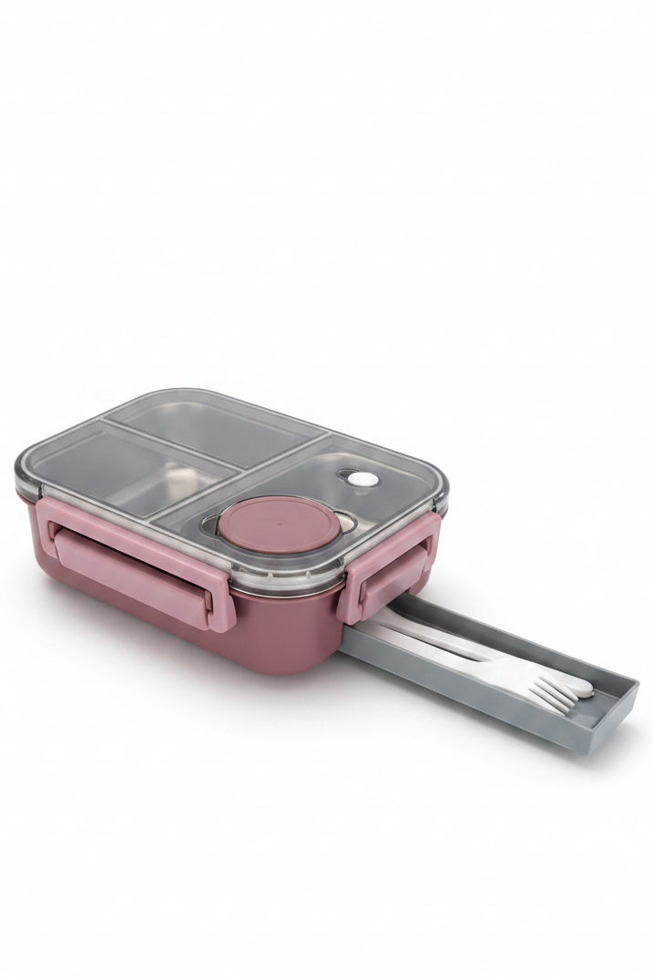 Leak Proof- 3- Compartment Stainless Steel Lunchbox