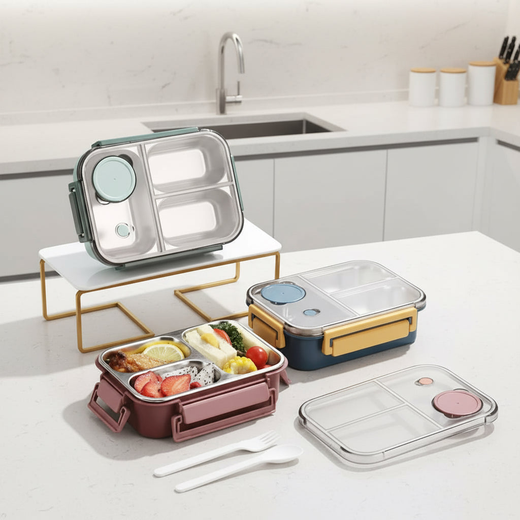 *PREORDER* 3- Compartment Stainless Steel Lunchbox